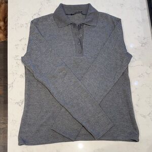 Zara Women’s Charcoal Sweater Polo Shirt